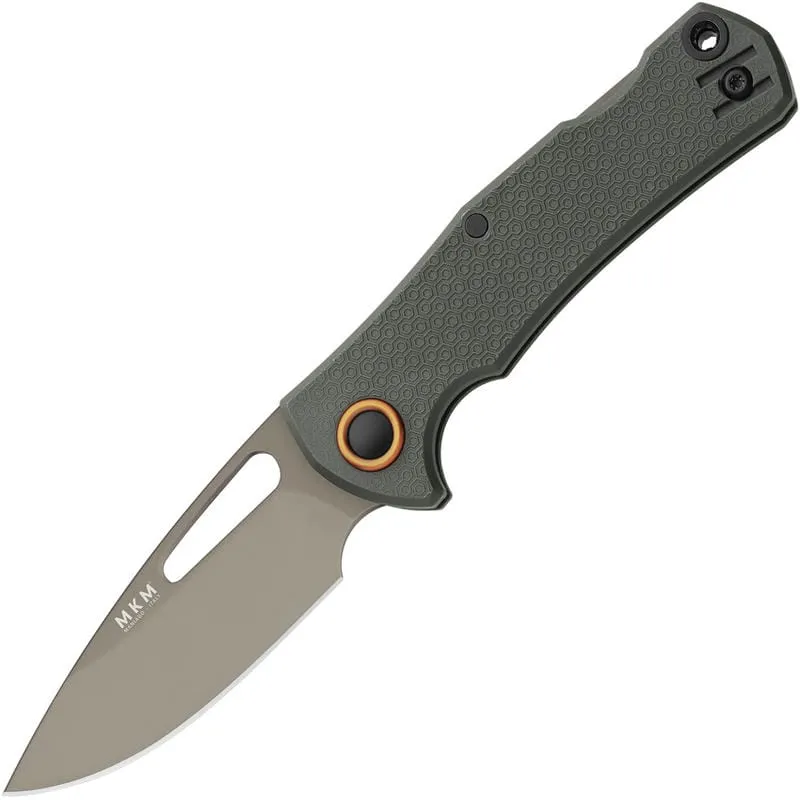 MKM Lov Folding Knife - 3" N690Co Tan Drop Point Blade Green Handle Cyclaire Knives and Tools