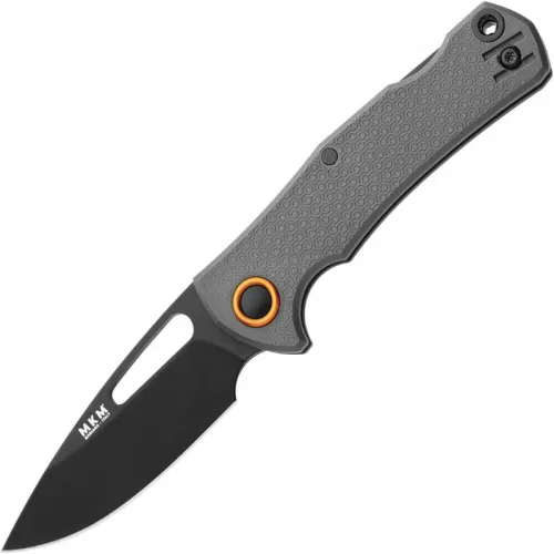 MKM Lov Folding Knife - 3" N690Co Black Drop Point Blade Grey Handle