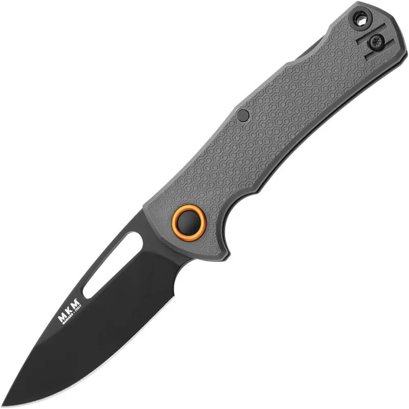 MKM Lov Folding Knife - 3" N690Co Black Drop Point Blade Grey Handle Cyclaire Knives and Tools