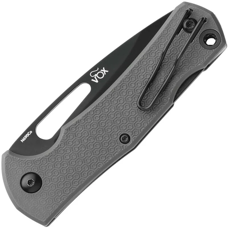 MKM Lov Folding Knife - 3" N690Co Black Drop Point Blade Grey Handle Cyclaire Knives and Tools