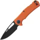 MKM Lov Folding Knife - 3" N690Co Black Drop Point Blade Orange Handle Cyclaire Knives and Tools