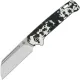 QSP Penguin UK EDC Folding Knife - 3" CPM-20CV Sheepsfoot Blade White Storm FatCarbon Handle Cyclaire Knives and Tools