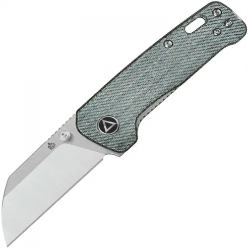 QSP Penguin Mini Folding Knife 2.25" Satin Sheepsfoot Blade Denim Blue Micarta Handle