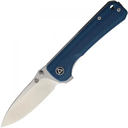QSP Hawk Folding Knife - 3.22" Blade, Blue Linen Micarta Handle
