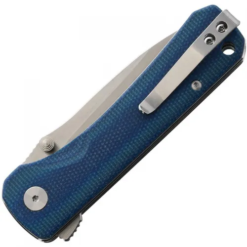 QSP Hawk Folding Knife - 3.22" Blade, Blue Linen Micarta Handle