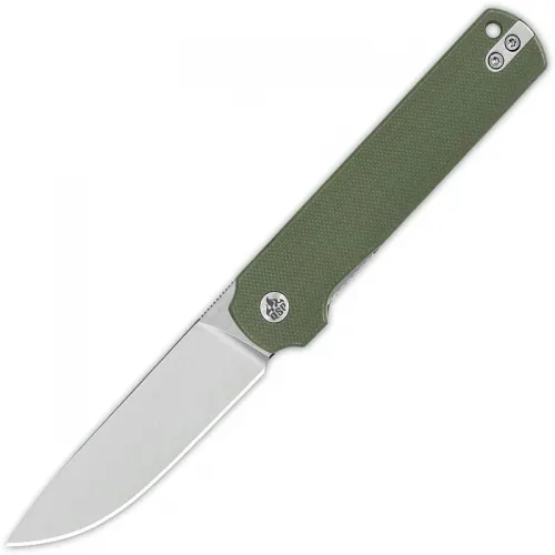 QSP Lark Knife - 3.15" 14C28N Satin DP Blade Green G10 Handle