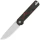 QSP Lark Knife - 3.15" 14C28N Satin DP Blade Black G10 Handle with Red Shred Carbon Fiber Overlay Cyclaire Knives and Tools