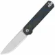 QSP Lark Knife - 3.15" 14C28N Satin DP Blade Black G10 Handle with Blue Shred Carbon Fiber Overlay Cyclaire Knives and Tools