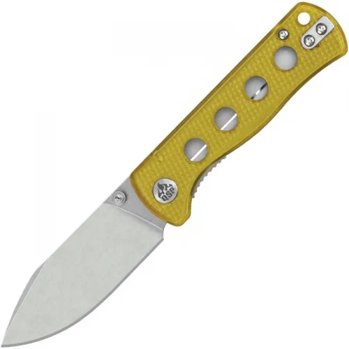 QSP Canary Folding Knife - 2.84" 14C28N Stonewashed DP Blade Uterm Handle