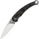 QSP Dolphin Folding Knife - 3.15" Mirror Polished Blade Stainless Steel Handle with Gold Flake Carbon Fiber Inlays Cyclaire Knives and Tools