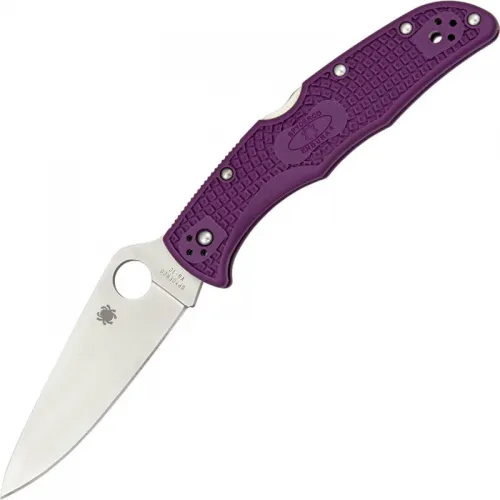 Spyderco Endura 4 Full Flat Ground - 3.75" VG10 Plain Blade Purple FRN Handle