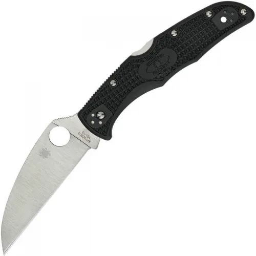 Spyderco Endura 4 Wharncliffe Folding Knife - 3.78" VG10 Satin Plain Blade Black FRN Handle