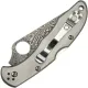 Spyderco Delica 4 Folding Knife - 2.95" VG10 Damascus Plain Blade Titanium Handle Cyclaire Knives and Tools