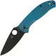 Spyderco Tenacious R.I.L Folding Knife - 3.35" Black 8Cr13MOV Stainless Steel Plain Blade Blue Titanium Handle Cyclaire Knives and Tools