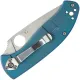 Spyderco Tenacious R.I.L Folding Knife - 3.35" 8Cr13MOV Stainless Steel Plain Blade Blue Titanium Handle Cyclaire Knives and Tools