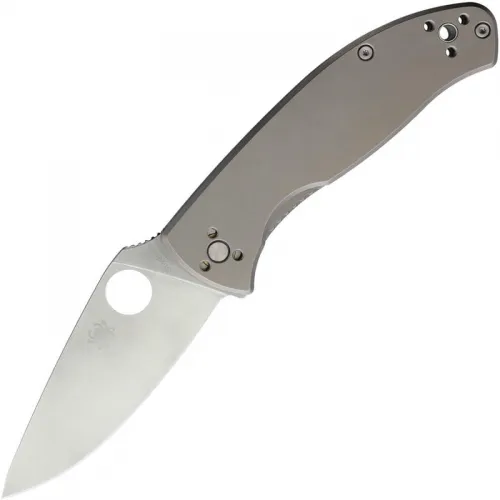 Spyderco Tenacious Folding Knife - 3.35" 8Cr13MoV Stainless Steel Blade Gray Titanium Handle