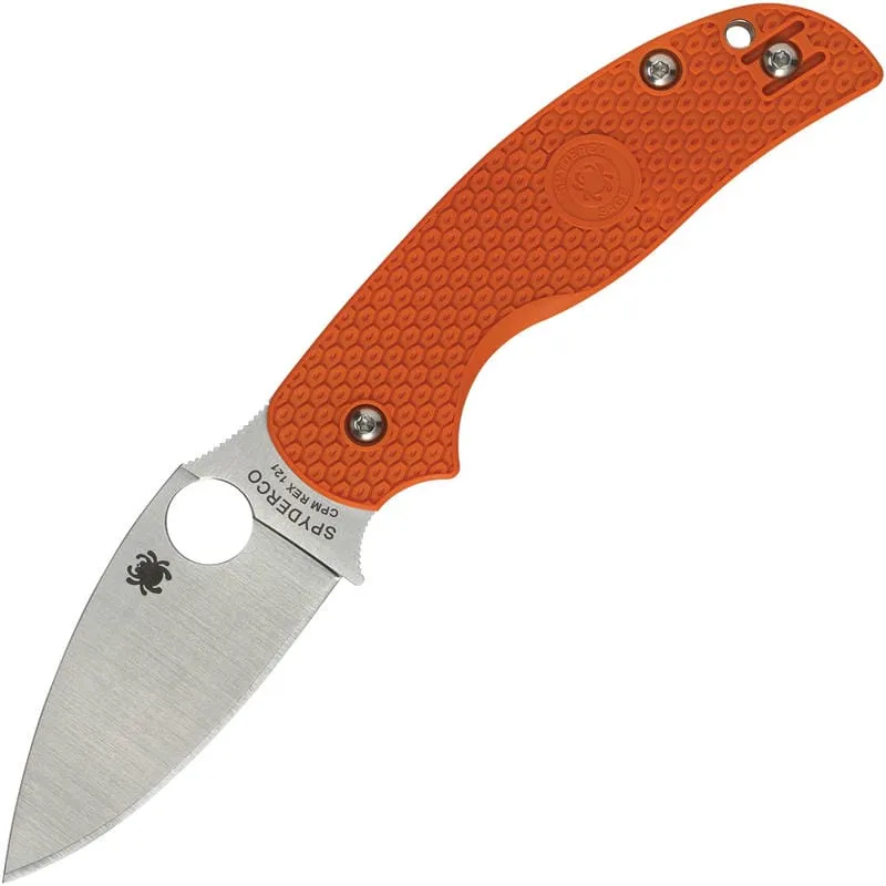 Spyderco Sage 5 Lightweight Folding Knife - 3" CPM-REX 121 Satin Blade Burnt Orange FRN Handle Cyclaire Knives and Tools