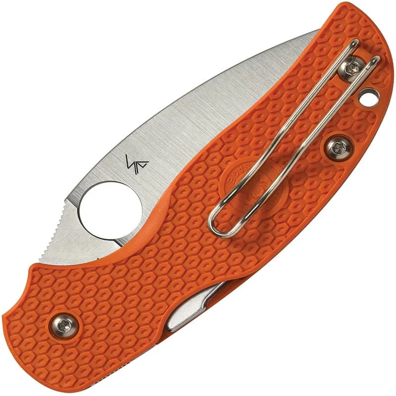 Spyderco Sage 5 Lightweight Folding Knife - 3" CPM-REX 121 Satin Blade Burnt Orange FRN Handle Cyclaire Knives and Tools