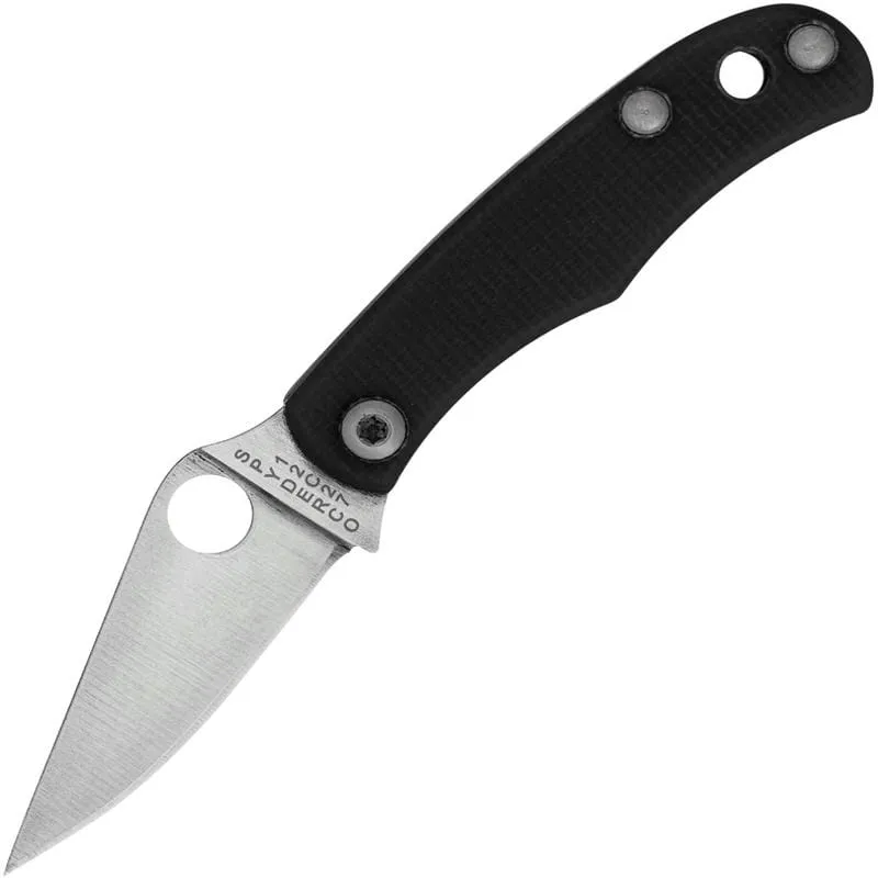 Spyderco Bug Black UK EDC Folding Knife - 1.25" 12C27 Blade Black G10 Handle Cyclaire Knives and Tools