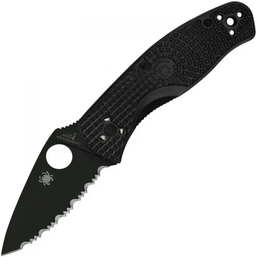 Spyderco Persistence Lightweight Folding Knife - 2.77" 8Cr13MoV Black Serrated Blade Black Handle