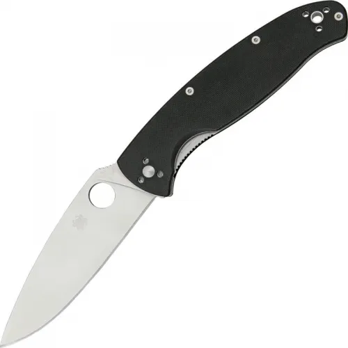 Spyderco Resilience Folding Knife 4.25" Satin Plain Blade Black G10 Handle
