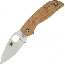 Spyderco Chaparral UK EDC SLIPIT Folding Knife - 2.77" CTS-XHP Blade Birdseye Maple Wood Handle
