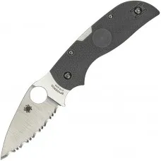 Spyderco Chaparral Lightweight Folding Knife - 2.8" CTS-XHP Serrated Blade Grey Handle