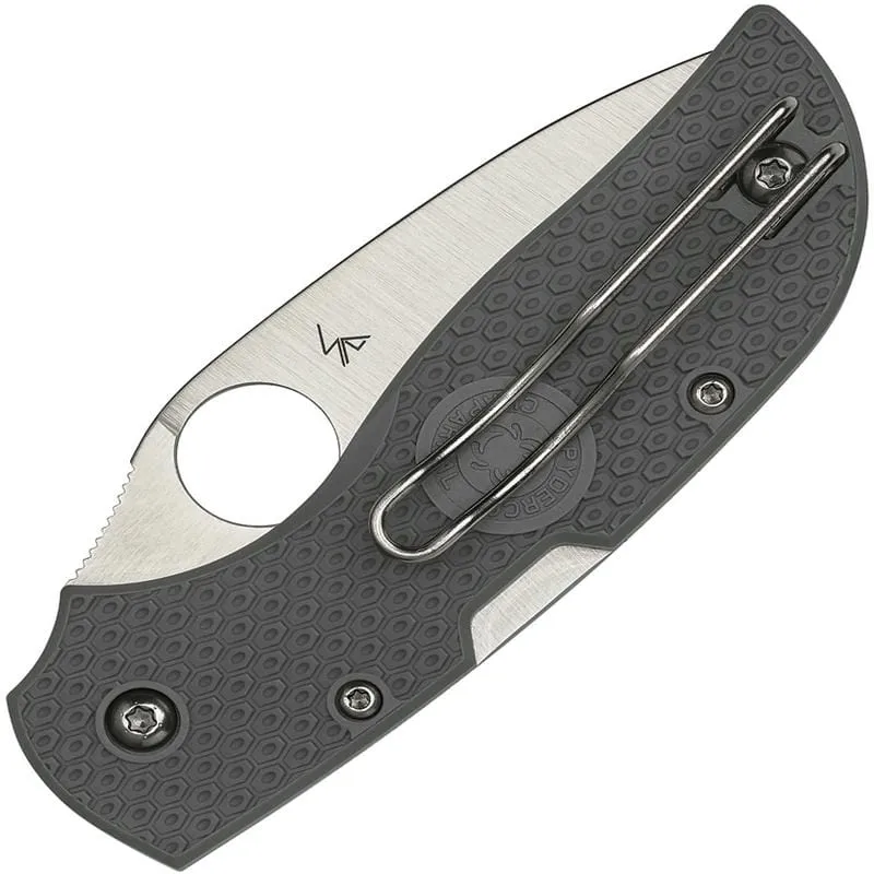 Spyderco Chaparral Lightweight Folding Knife - 2.8" CTS-XHP Serrated Blade Grey Handle Cyclaire Knives and Tools