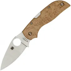 Spyderco Chaparral Folding Knife - 2.79" CTS-XHP Plain Blade Birdseye Maple Wood Handle