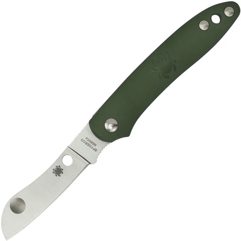 Spyderco Roadie UK EDC Slipjoint Folder 2.1" Plain Sheepsfoot Blade Olive Green Handle Cyclaire Knives and Tools
