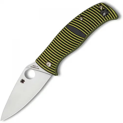 Spyderco Caribbean Salt Folding Knife - 3.7" LC200N Leaf Shaped Blade 3D Machined G10 Handle