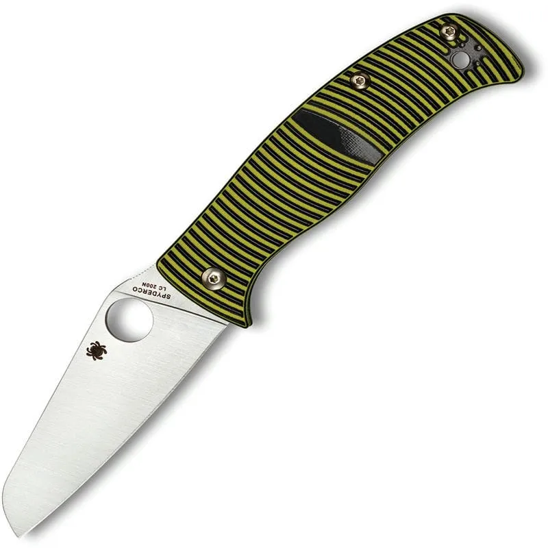 Spyderco Caribbean Salt Folding Knife - 3.7" LC200N Sheepsfoot Blade 3D Machined G10 Handle Cyclaire Knives and Tools