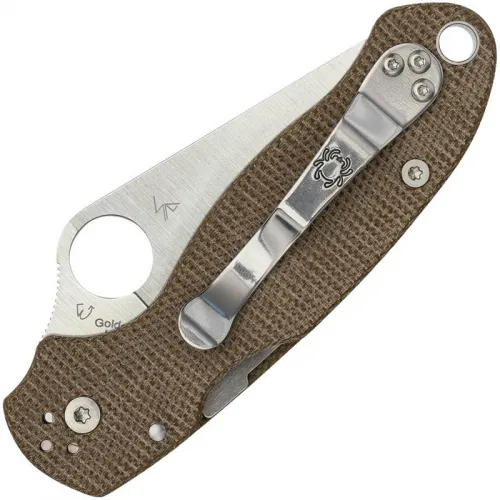 Spyderco Paramilitary 3 Compression Lock Folding Knife - 2.95" CPM CruWear Blade Brown Canvas Micarta Handle