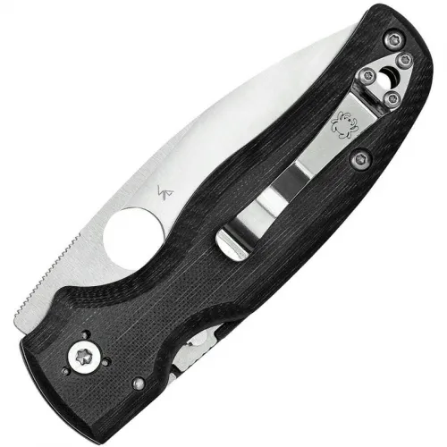 Spyderco Shaman Folding Knife - 3.58" CPM-S30V Serrated Blade Matte Black G10 Handle