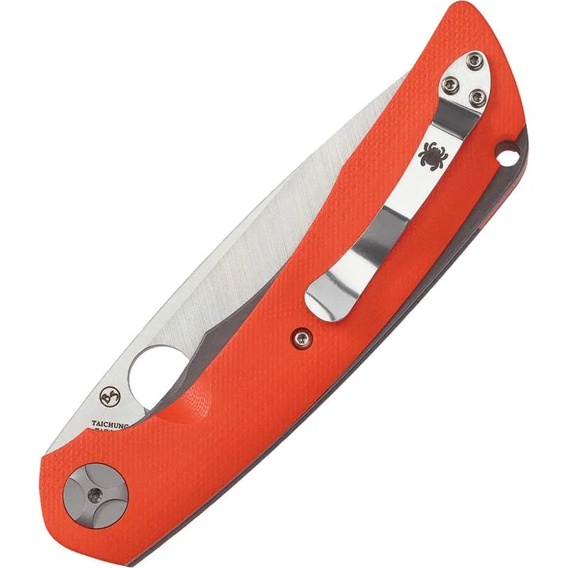 Spyderco Nati Amor Subvert Folding Knife - 4.14" S30V Blade, Orange G10 Handle Liner Lock Cyclaire Knives and Tools