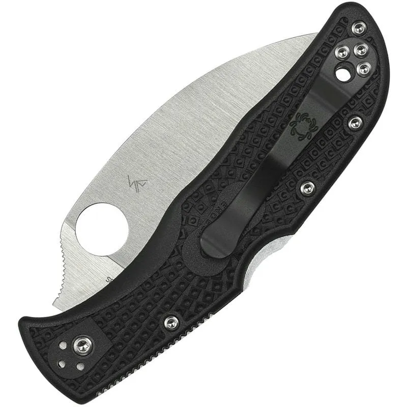 Spyderco Endela Wharncliffe Lightweight Folding Knife - 3.4" Serrated Blade, Black Handle Cyclaire Knives and Tools