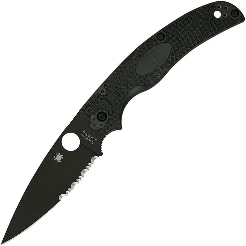 Spyderco Native Chief Lightweight Folding Knife - 4" CTS-BD1N Black Combo Blade Black Handle Cyclaire Knives and Tools