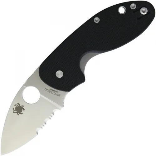Spyderco Insistent Folding Knife - 2.48" Satin Combo Blade Black G10 Handle