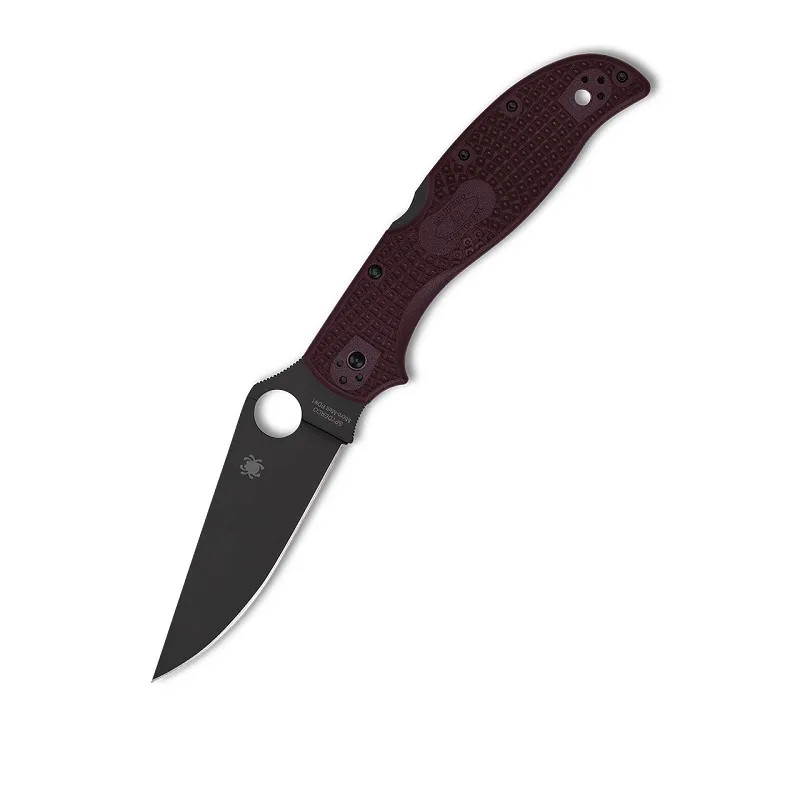 Spyderco Stretch 2 XL LW Sprint Run - 3.99" Micro-Melt PD#1 Blade Burgundy FRN Handle Cyclaire Knives and Tools