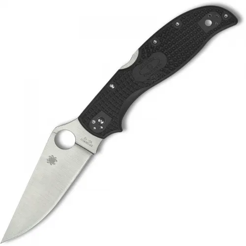 Spyderco Stretch 2XL Lightweight Folding Knife - 3.92" Plain Blade, Black Handle
