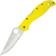 Spyderco Stretch 2XL Salt Folding Knife - 3.92" H2 Serrated Blade, Yellow Handle Cyclaire Knives and Tools