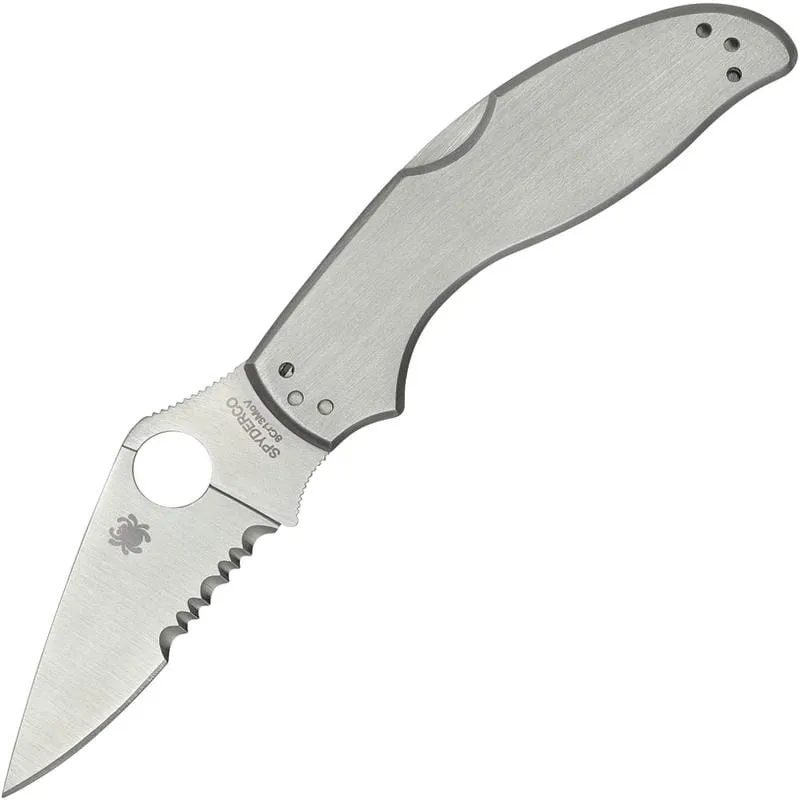 Spyderco UpTern Folding Knife Combo Blade Steel Handle Cyclaire Knives and Tools
