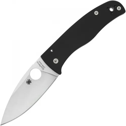 Spyderco Bodacious Folding Knife - 3.66" CPM-S30V Satin Leaf Shaped Plain Blade Smooth Black G10 Handle