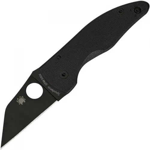 Spyderco MicroJimbo Folding Knife - 2.45" S30V Black DLC Blade Black G10 Handle