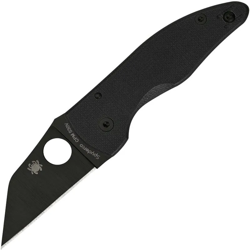 Spyderco MicroJimbo Folding Knife - 2.45" S30V Black DLC Blade Black G10 Handle Cyclaire Knives and Tools