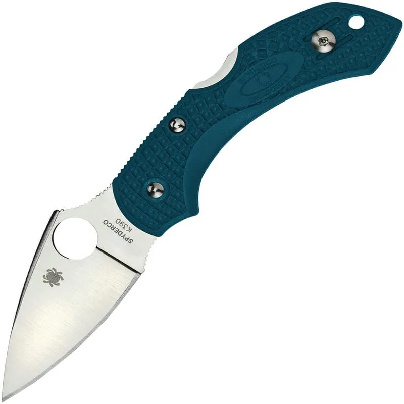 Spyderco Dragonfly 2 Lightweight Folding Knife -  2.29" K390 Plain Blade Blue Handle Cyclaire Knives and Tools