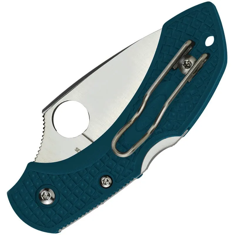 Spyderco Dragonfly 2 Lightweight Folding Knife -  2.29" K390 Plain Blade Blue Handle Cyclaire Knives and Tools