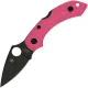Spyderco Dragonfly 2 Lightweight Folding Knife - 2.28" Black TiCN Plain Blade, Pink Handle Cyclaire Knives and Tools
