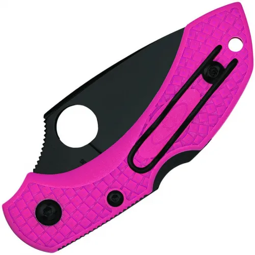 Spyderco Dragonfly 2 Lightweight Folding Knife - 2.28" Black TiCN Plain Blade, Pink Handle