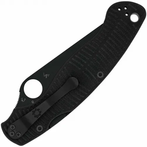 Spyderco Military 2 Salt Black Folding Knife - 4" CPM-MagnaCut Black Blade G10 Handle